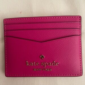 Kate Spade Pink Leather Key Card Holder